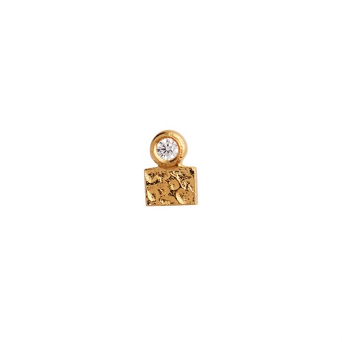 Tres Petit La Mer Earring With Stone Gold